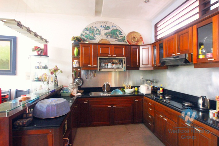 Quiet house with good quality for rent in Nghi Tam Street, Tay Ho, Hanoi